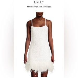 Likely Mari White Feather Dress